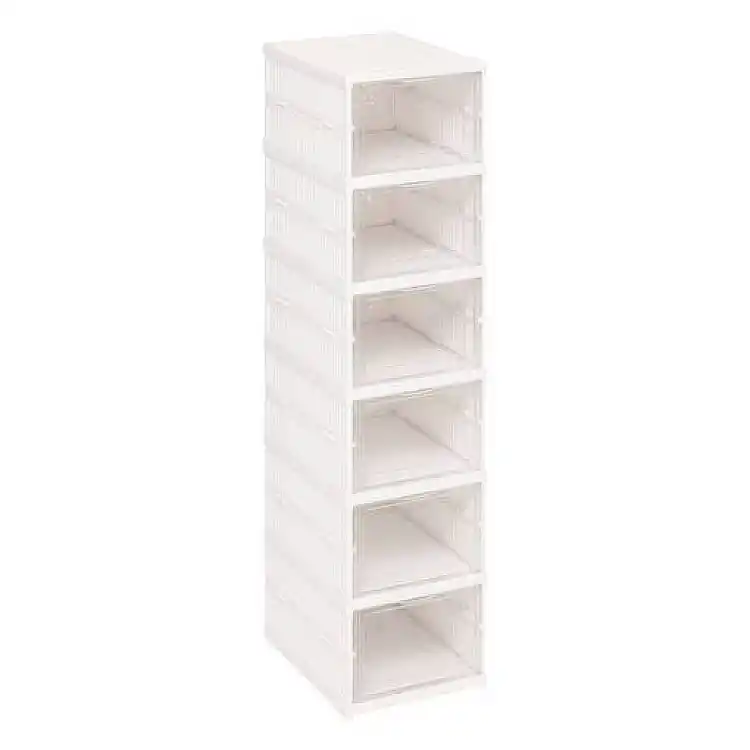 5FIVE Simply smart Πτυσσόμενη Λευκή Παπουτσοθήκη 25.5 x 35.5 x 108 cm για 6 Ζεύγη, Λευκή 209342