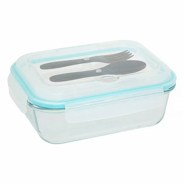 5FIVE Simply smart Γυάλινο Δοχείο Φαγητού 1L (15.6 x 8.1 x 20.6 cm) με Αεροστεγές Καπάκι και Μαχαιροπήρουνα 203073