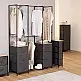5FIVE Simply smart Μεταλλική Ντουλάπα "Tissa" 116 x 40 x 176 εκ με Ξύλινα Ράφια και Υφασμάτινα Συρτάρια 193595