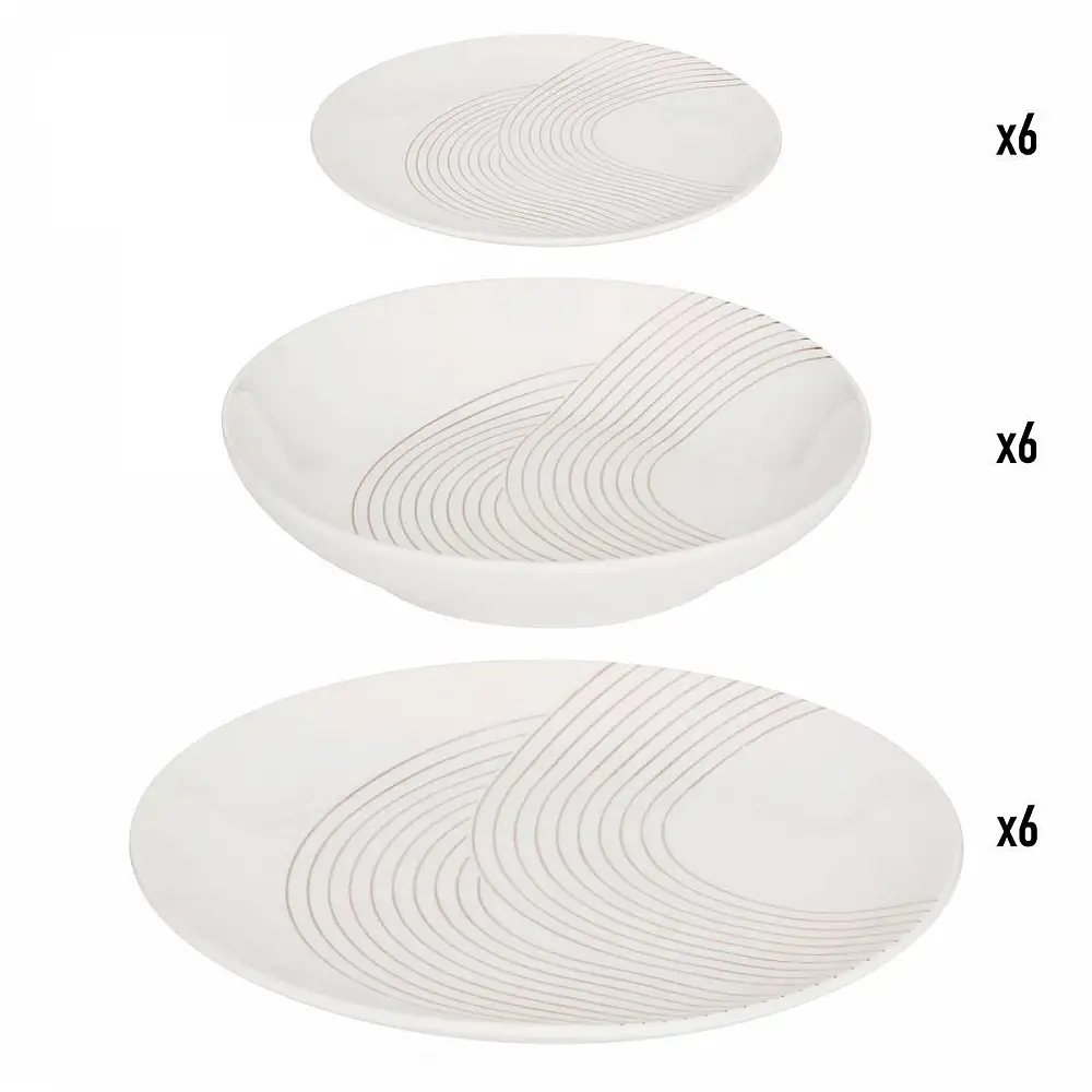 Secret de Gourmet Σερβίτσιο "Sky Lounge, " 18 Τεμαχίων Πορσελάνης, Λευκό 212313