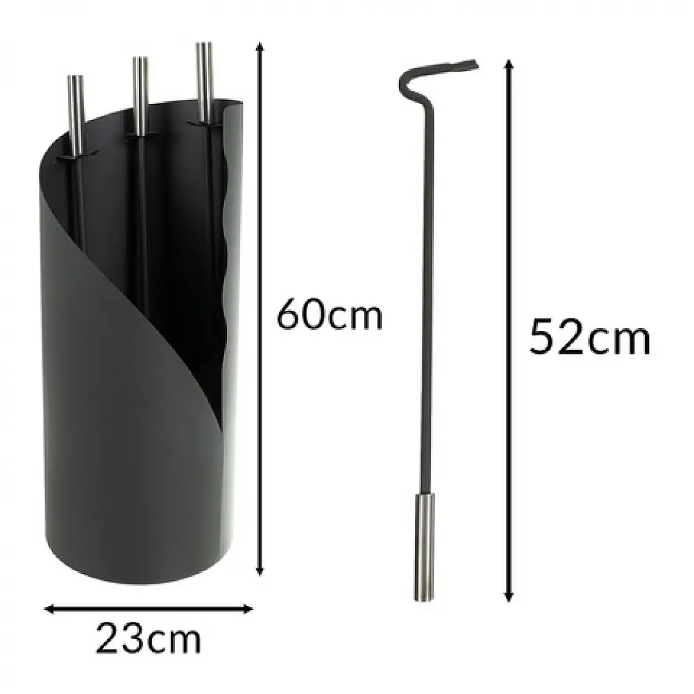 Kaminer Σετ Εργαλείων Τζακιού 4-σε-1 Απόχρωσης Μαύρο 25970