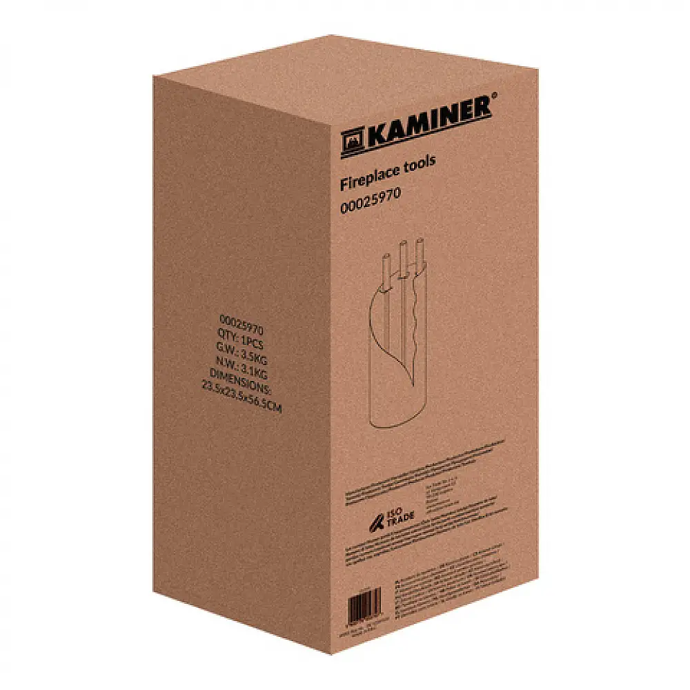 Kaminer Σετ Εργαλείων Τζακιού 4-σε-1 Απόχρωσης Μαύρο 25970