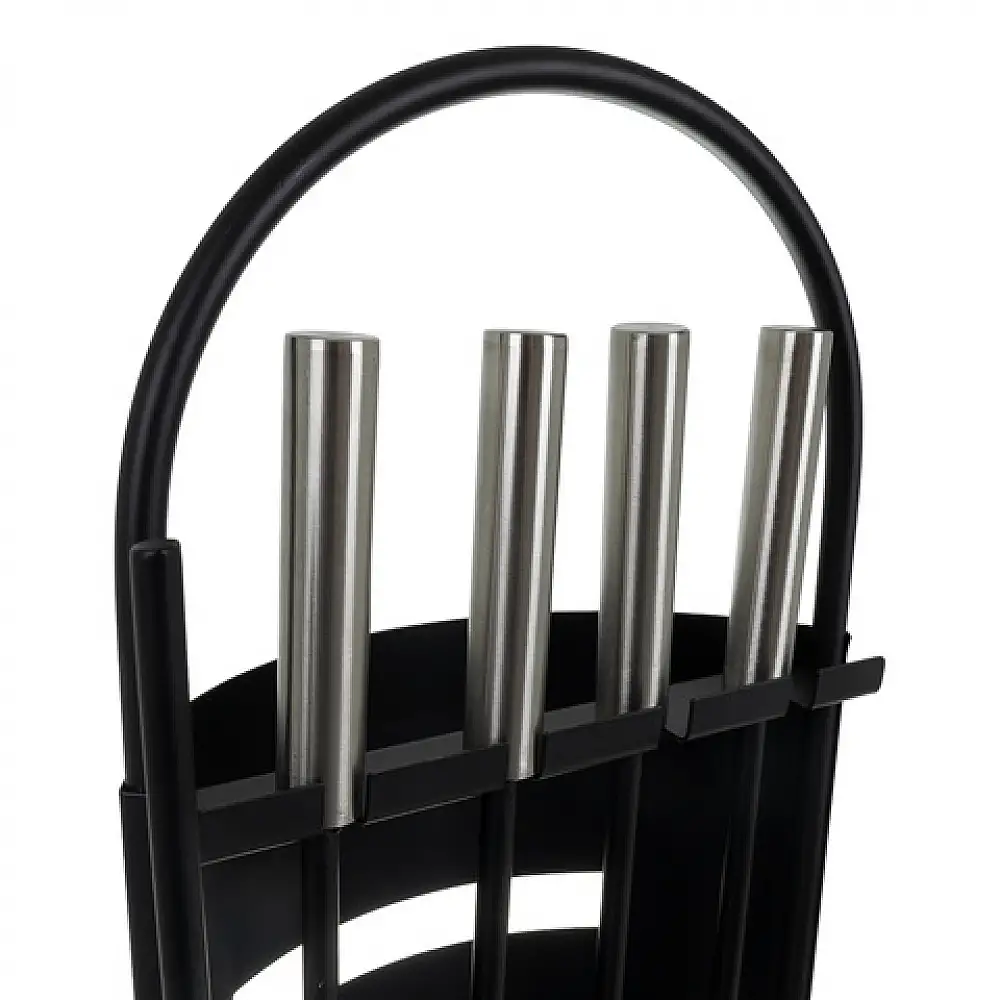 Kaminer Σετ Εργαλείων Τζακιού 5-σε-1 Απόχρωσης Μαύρο 25971