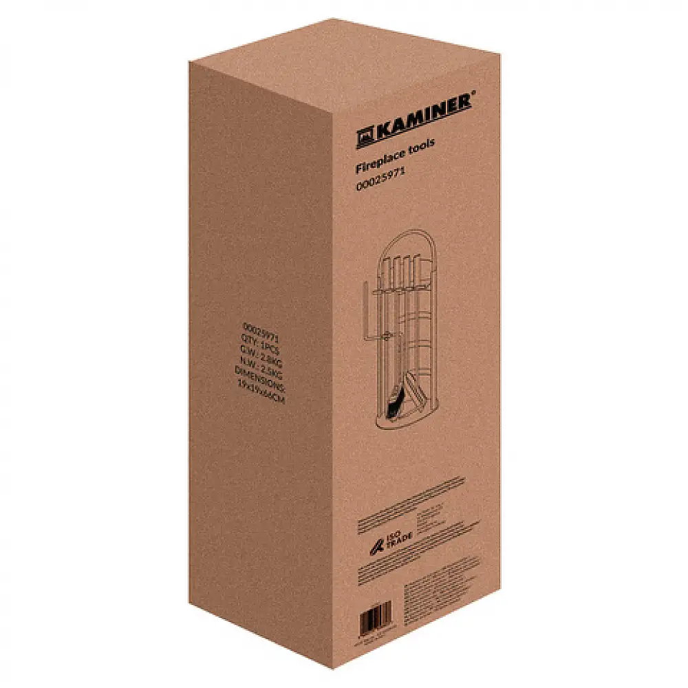 Kaminer Σετ Εργαλείων Τζακιού 5-σε-1 Απόχρωσης Μαύρο 25971