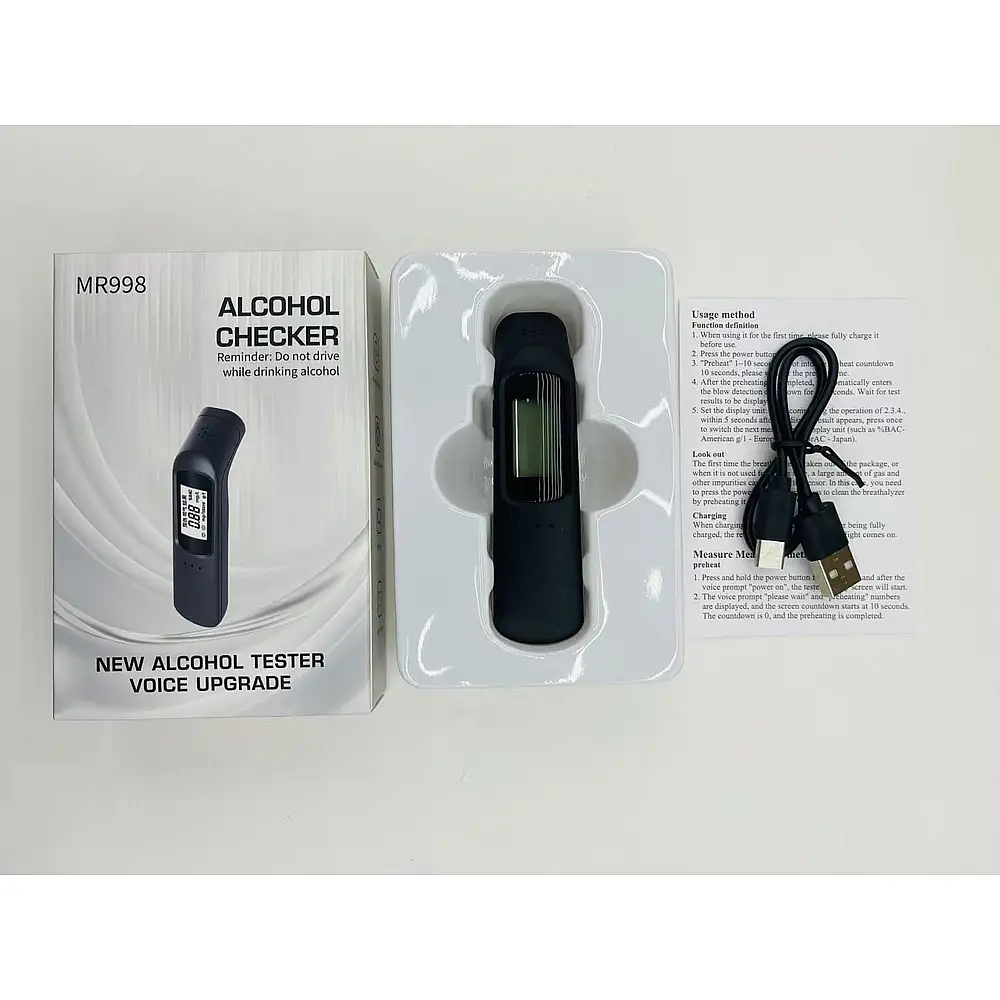 Verk Group Αλκοολόμετρο Breathalyzer με Οθόνη LCD & Φωνητική Ειδοποίηση 5907451374054