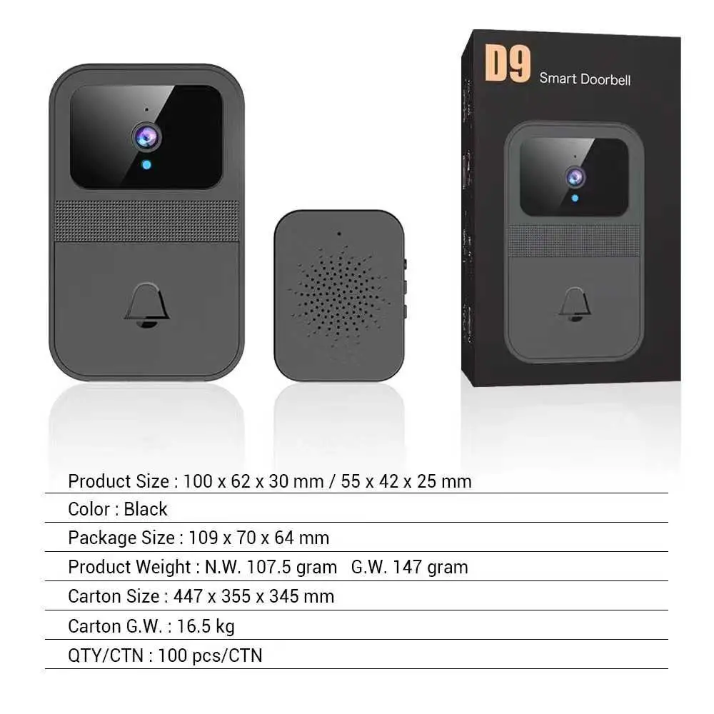 Verk Group Έξυπνο Κουδούνι Πόρτας Smart Doorbell με Βίντεο & Διασύνδεση 5907451377079