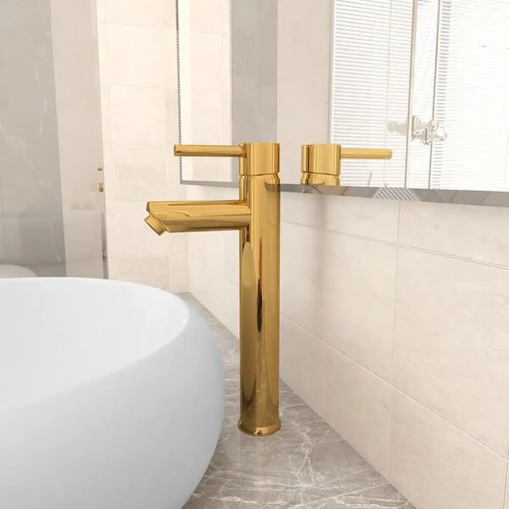 vidaXL Μπαταρία Μπάνιου Αναμεικτική Χρυσή 12 x 30 εκ. 149089