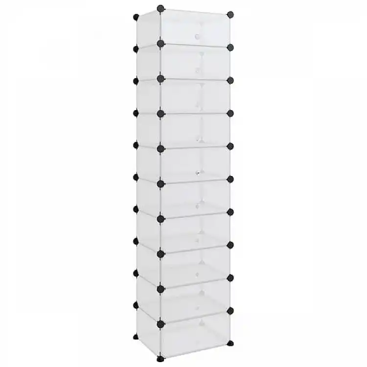 vidaXL Παπουτσοθήκη Διαφανής 44 x 32 x 174 εκ. από Πολυπροπυλένιο 340561