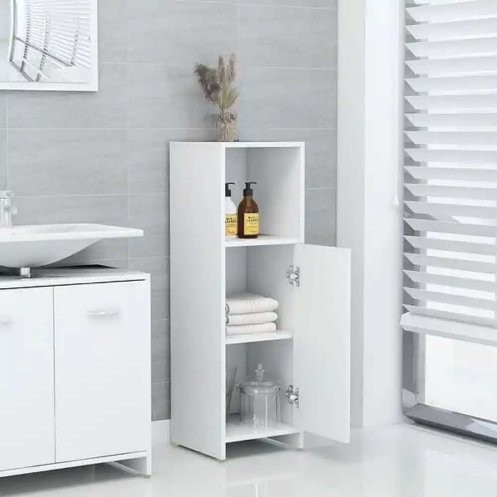 vidaXL Στήλη Μπάνιου Λευκή 30 x 30 x 95 εκ. από Επεξ. Ξύλο 802588