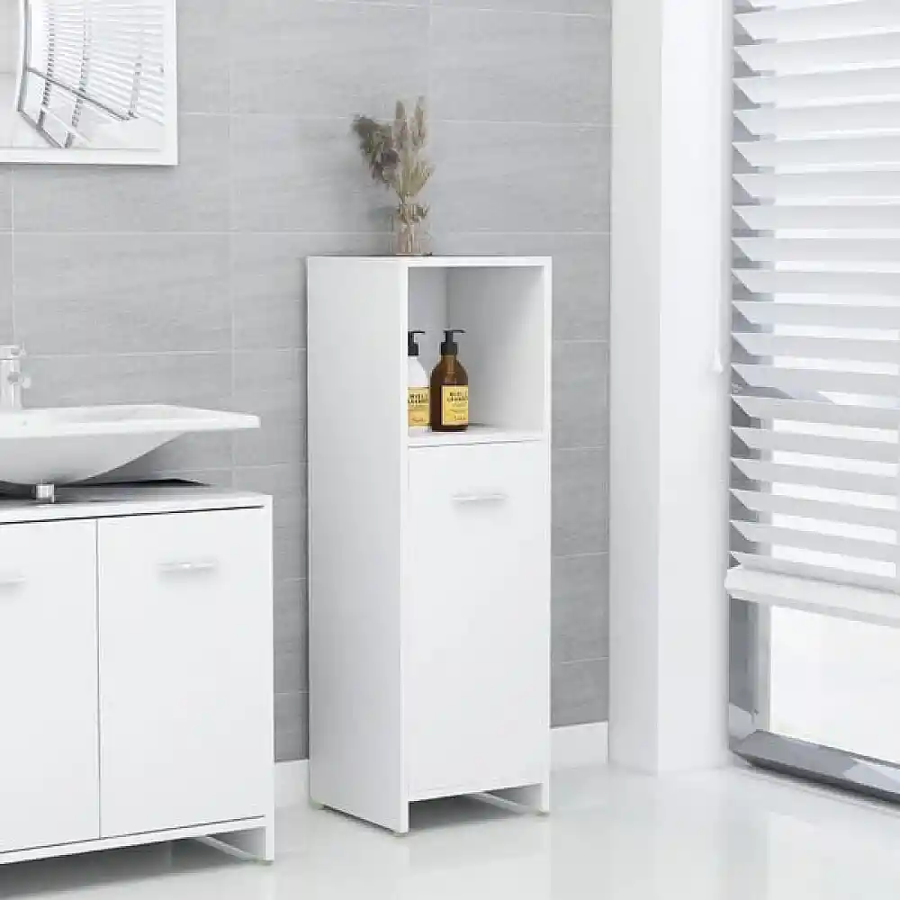 vidaXL Στήλη Μπάνιου Λευκή 30 x 30 x 95 εκ. από Επεξ. Ξύλο 802588