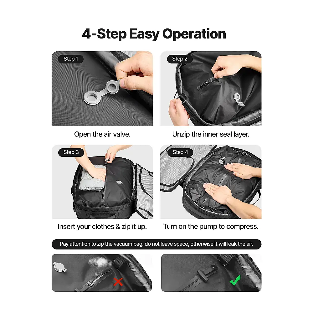 VEVOR Επεκτάσιμο Αδιάβροχο Ταξιδιωτικό Σακίδιο 65L με Κλειδαριά TSA - Μαύρο DBZKLXBBHSWBKXOI3001V0