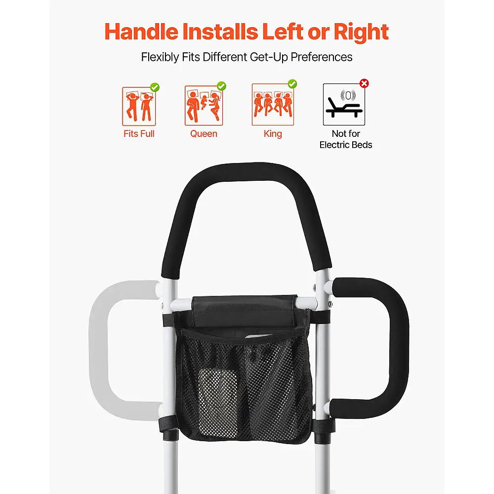 VEVOR Ρυθμιζόμενη Λαβή Κρεβατιού για Ηλικιωμένους, Ανθεκτική έως 136kg, Ευκολία Εγκατάστασης WZTSCBSWTBZC1IAUU001V0