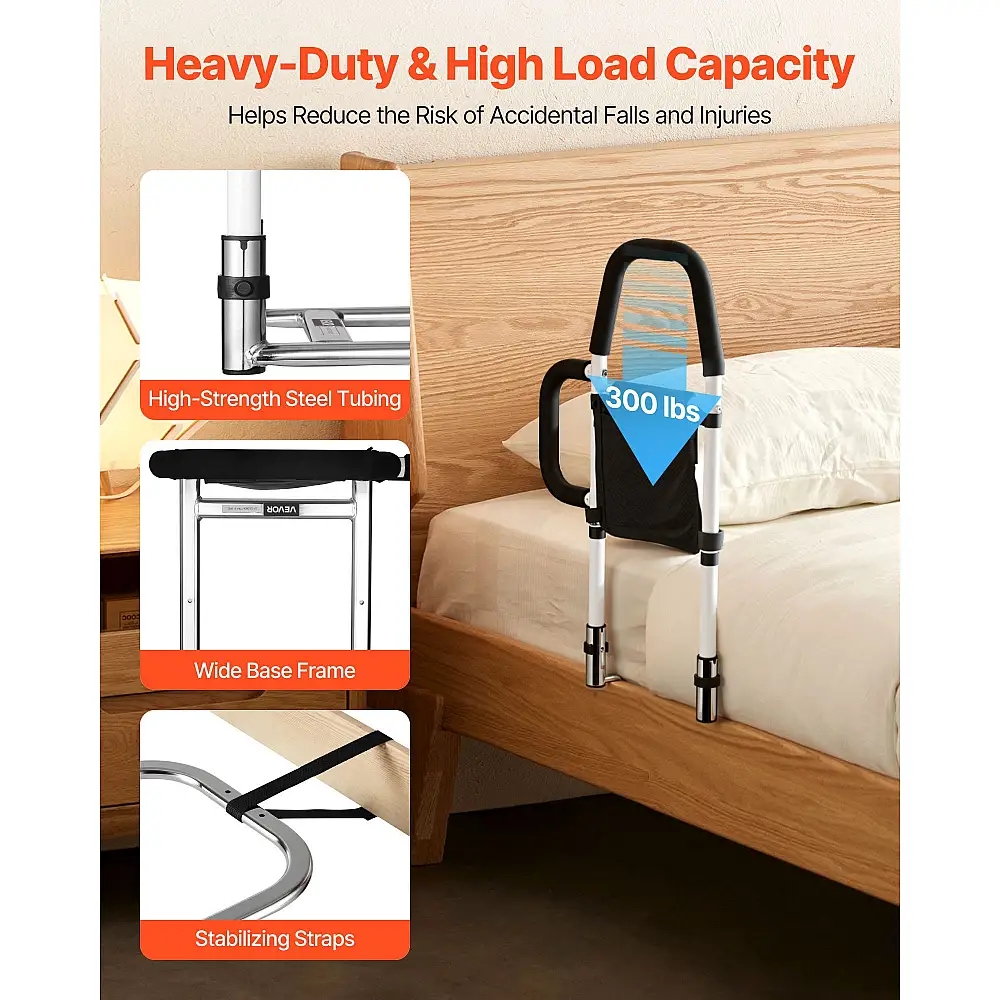 VEVOR Ρυθμιζόμενη Λαβή Κρεβατιού για Ηλικιωμένους, Ανθεκτική έως 136kg, Ευκολία Εγκατάστασης WZTSCBSWTBZC1IAUU001V0
