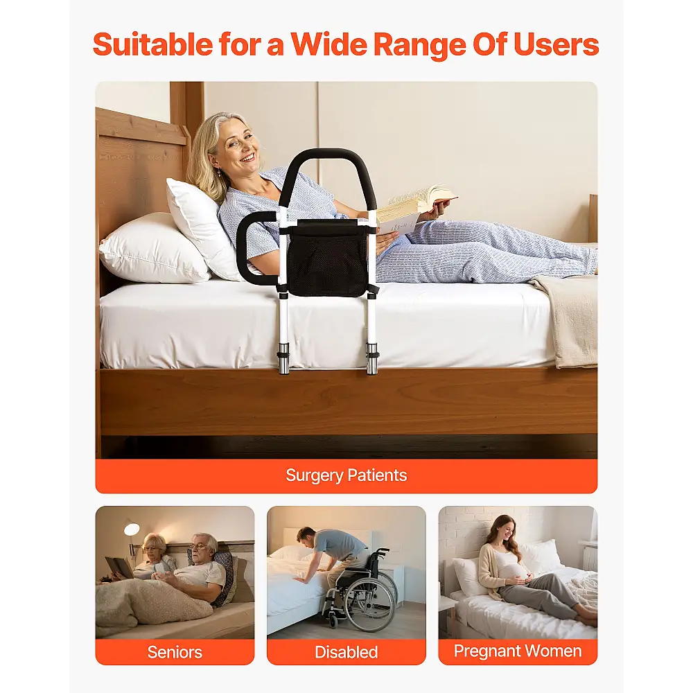 VEVOR Ρυθμιζόμενη Λαβή Κρεβατιού για Ηλικιωμένους, Ανθεκτική έως 136kg, Ευκολία Εγκατάστασης WZTSCBSWTBZC1IAUU001V0