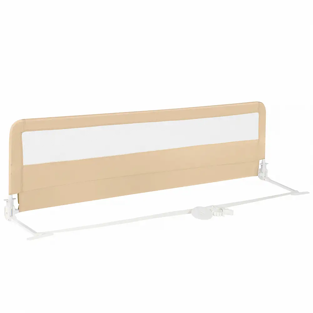 Costway 180 εκ. Μπεζ Πτυσσόμενο Κάγκελο Κρεβατιού με Ζώνες Ασφαλείας BS10045MS