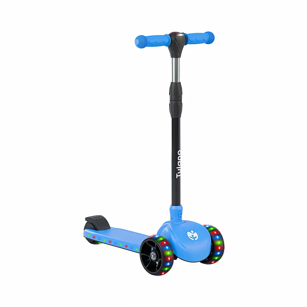 Tulano Πτυσσόμενο Τρίτροχο Scooter με LED για Παιδιά από 3 ετών, Μπλε, Αντοχή έως 50 kg 5903796019261