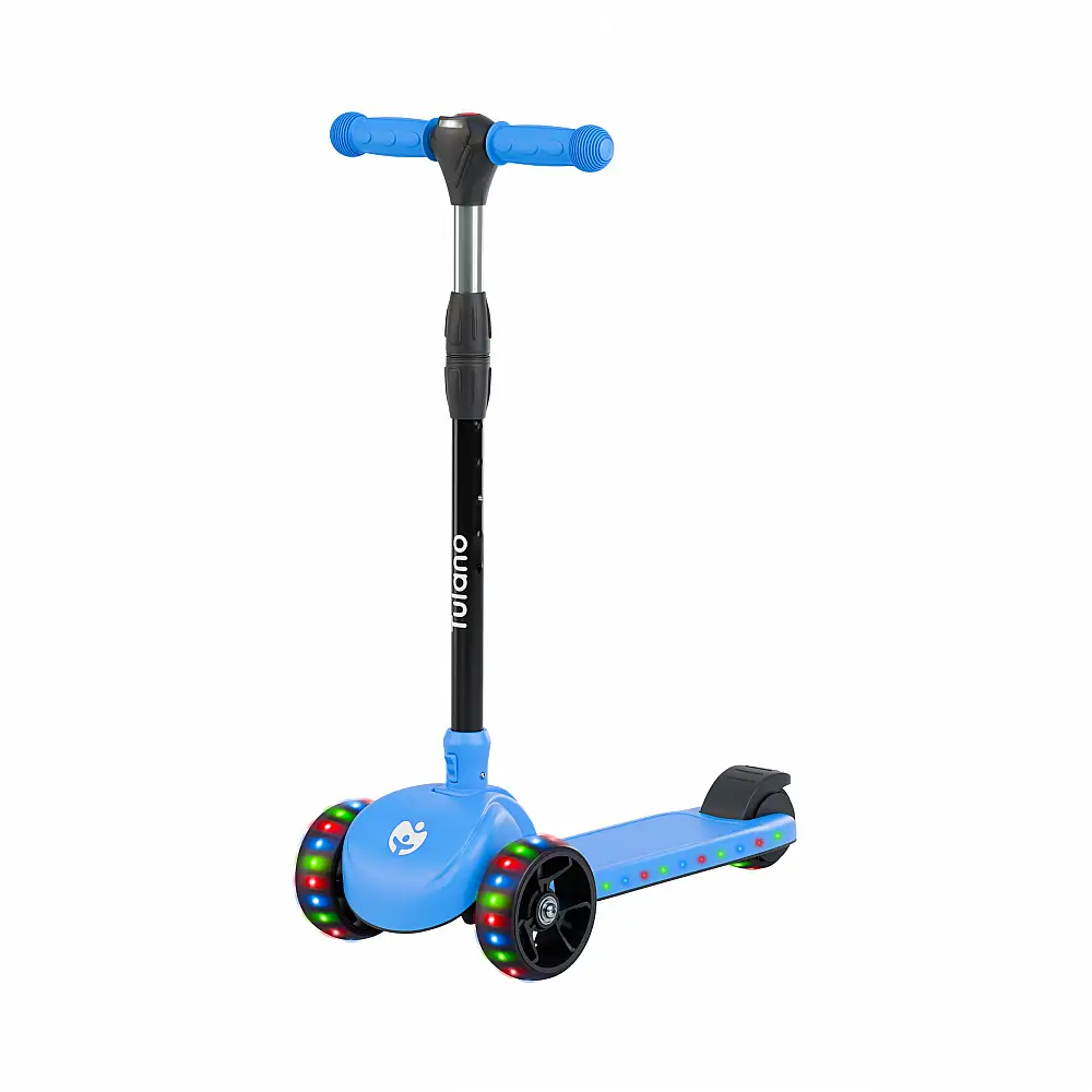 Tulano Πτυσσόμενο Τρίτροχο Scooter με LED για Παιδιά από 3 ετών, Μπλε, Αντοχή έως 50 kg 5903796019261