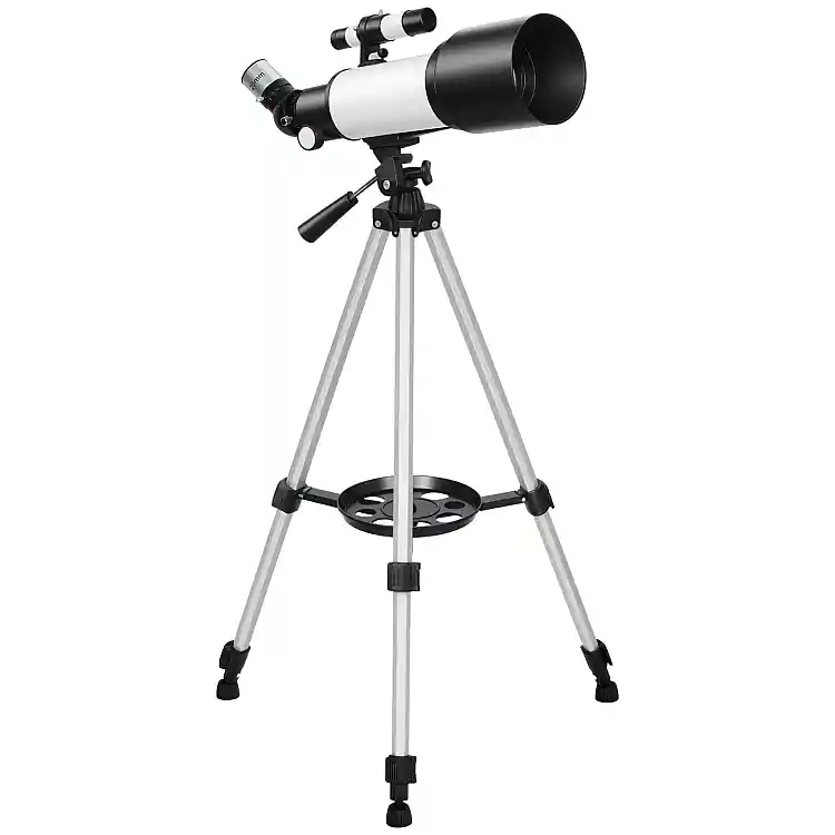 Outsunny Τηλεσκόπιο Αστρονομικό 70mm με 2 Φακούς και Αντάπτορα για Smartphone, 80x80x135 εκ., Λευκό και Μαύρο 023-005V00SR