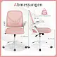 Costway Εργονομική Καρέκλα Γραφείου με Αναδιπλούμενα Μπράτσα και Λειτουργία Κλίσης Ροζ CB10935PI