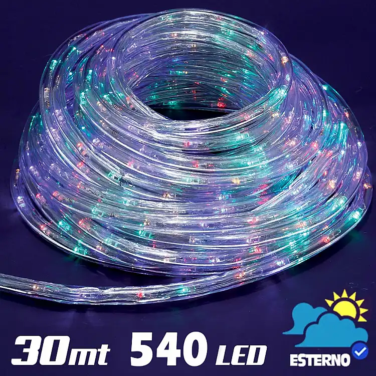 BAKAJI Λαμπερός Σωλήνας 30 Μέτρων LED Πολύχρωμος με 540 Φώτα για Εσωτερική και Εξωτερική Χρήση 02001560