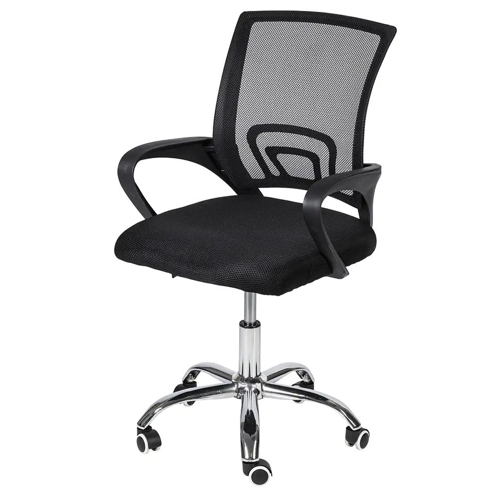 Galileo Καρέκλα γραφείου με ρόδες, διαπνέουσα πλάτη, ρυθμιζόμενο ύψος, μαύρη Deluxe 2188571