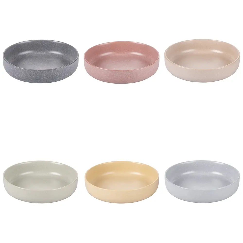 Villa D'Este Σετ 6 βαθιά πιάτα ματ χρώματος με εφέ πέτρας από γκρες Berlin 5918704