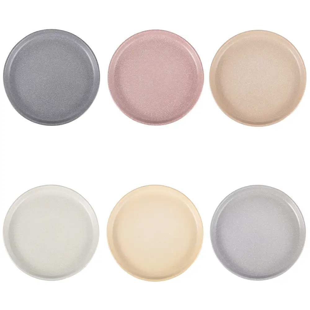 Villa D'Este Σετ 6 πιάτα φρούτου με ματ χρωματισμό και εφέ πέτρας σε γκρες Berlin 5918703