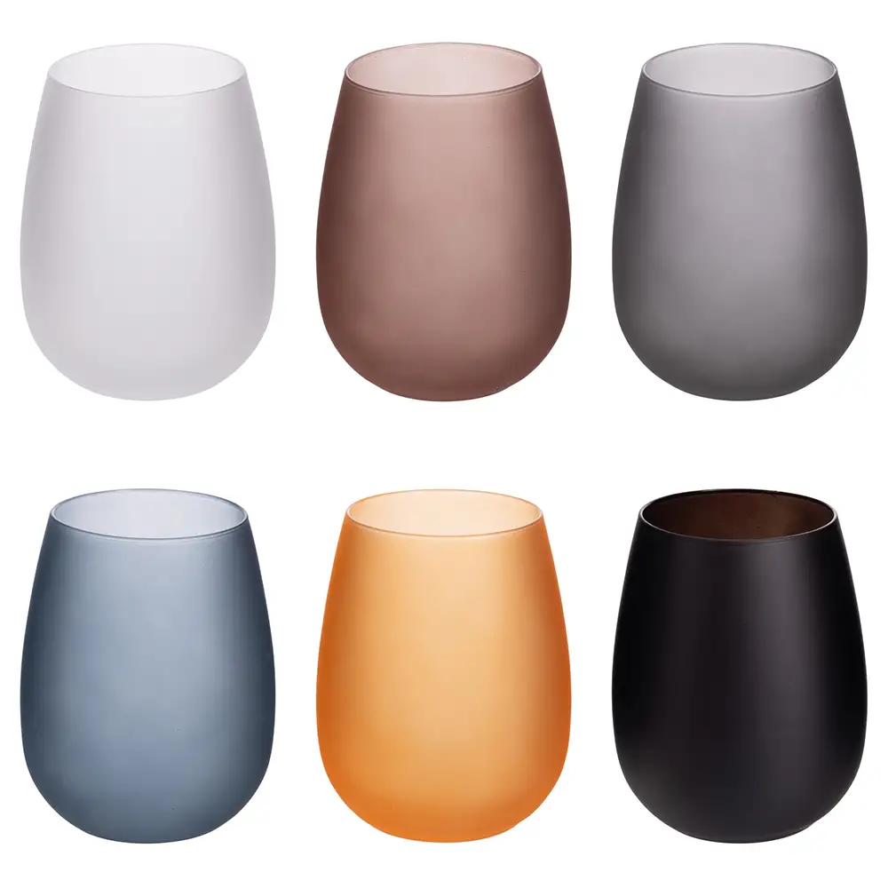 Villa D'Este Σετ 6 ποτήρια νερού 600 ml από γυαλί με εφέ frosted Cala Dorada New 5903529