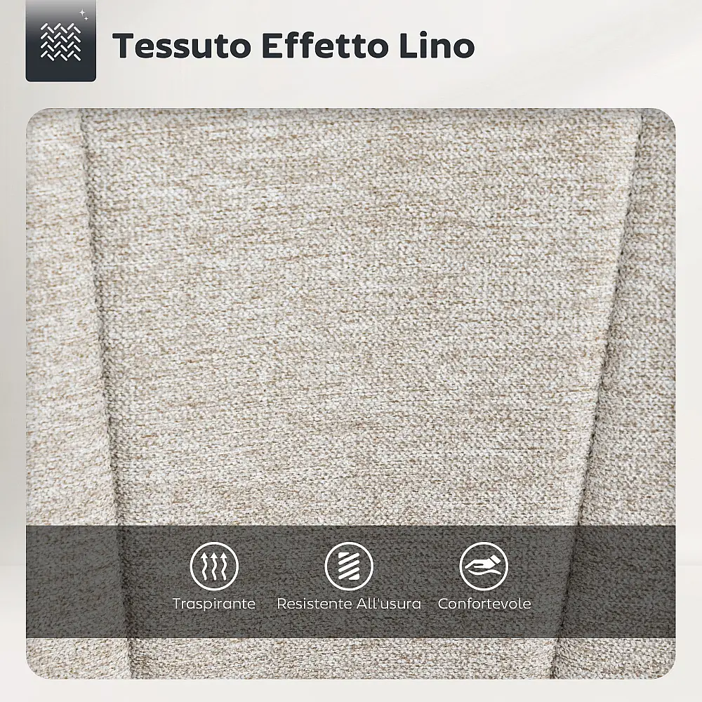 HOMCOM Σετ 2 Σκαμπό Μπαρ με Ρυθμιζόμενο Ύψος, Περιστρεφόμενο Κάθισμα από Ύφασμα και Υποπόδιο, Μπεζ 83A-345V00BG