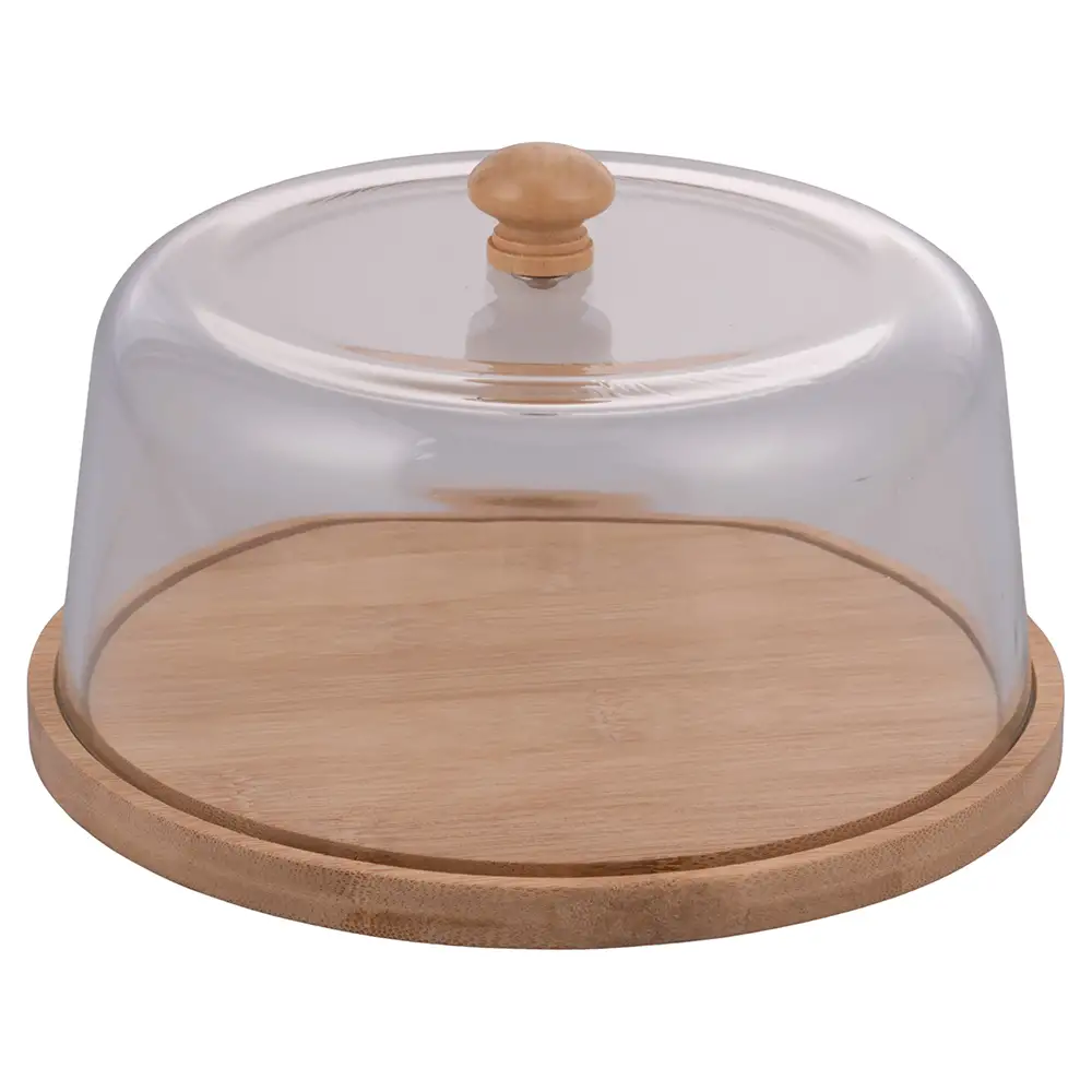 Villa D'Este Δίσκος σε μπαμπού 196 εκ. καμπάνα από γυαλί με λαβή σε μπαμπού 5921320