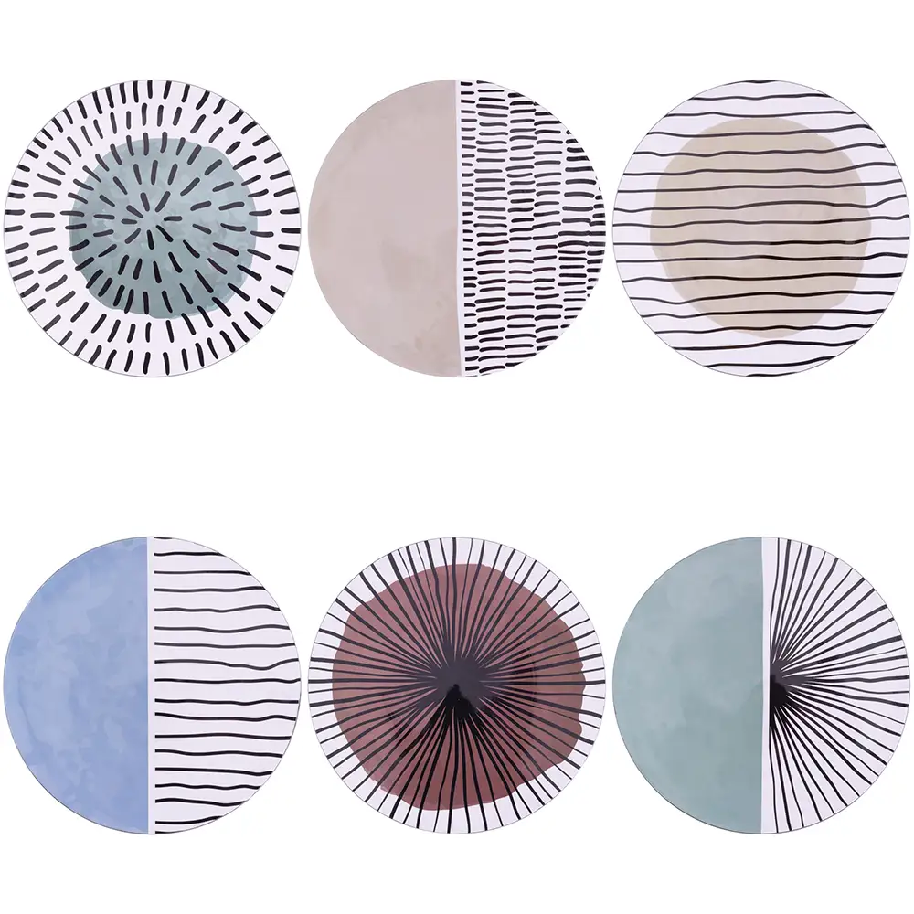 Villa D'Este Σετ 6τμχ Πιάτο βάσης 33 εκ από πλαστικό PP Venice Lido Modern 5916300