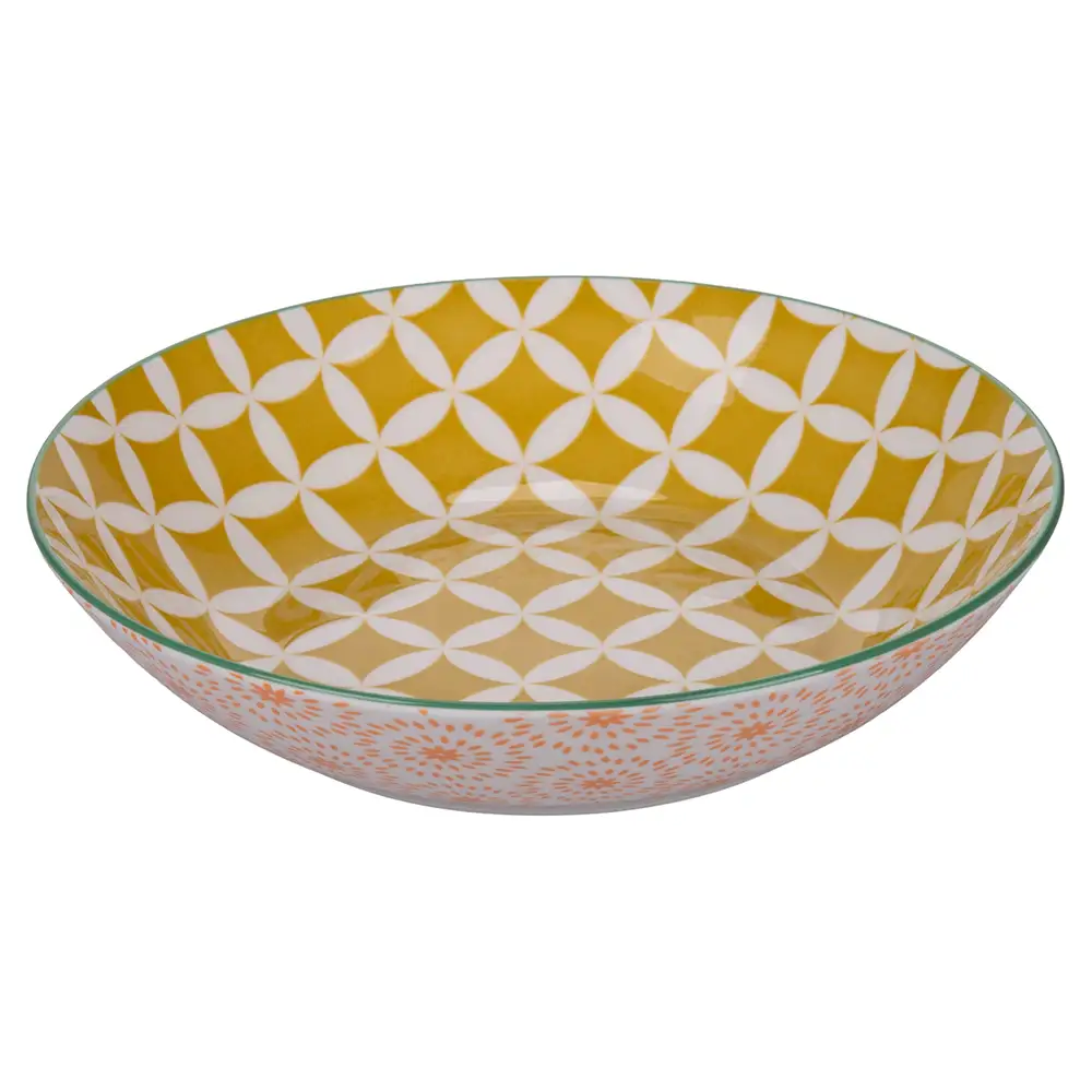 Villa D'Este Σετ 6τμχ Ρηχό πιάτο από πορσελάνη με διπλό ντεκόρ Confusion in Colors 5922465