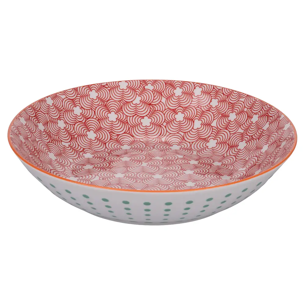 Villa D'Este Σετ 6τμχ Ρηχό πιάτο από πορσελάνη με διπλό ντεκόρ Confusion in Colors 5922465