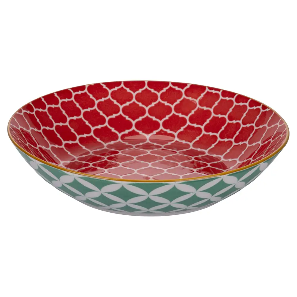 Villa D'Este Σετ 6τμχ Ρηχό πιάτο από πορσελάνη με διπλό ντεκόρ Confusion in Colors 5922465