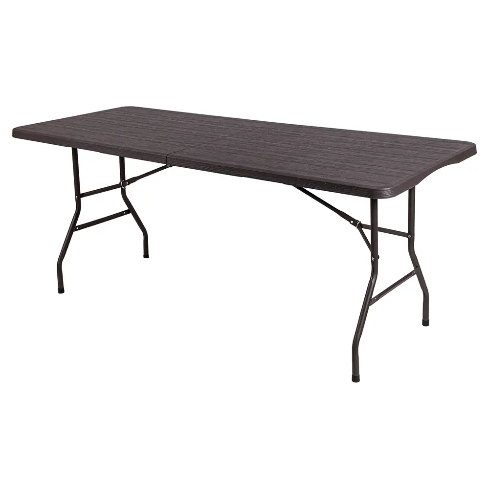 Galileo Πτυσσόμενο τραπέζι-βαλίτσα από ατσάλι και πολυαιθυλένιο 181x74x74 cm καφέ Est 5914107