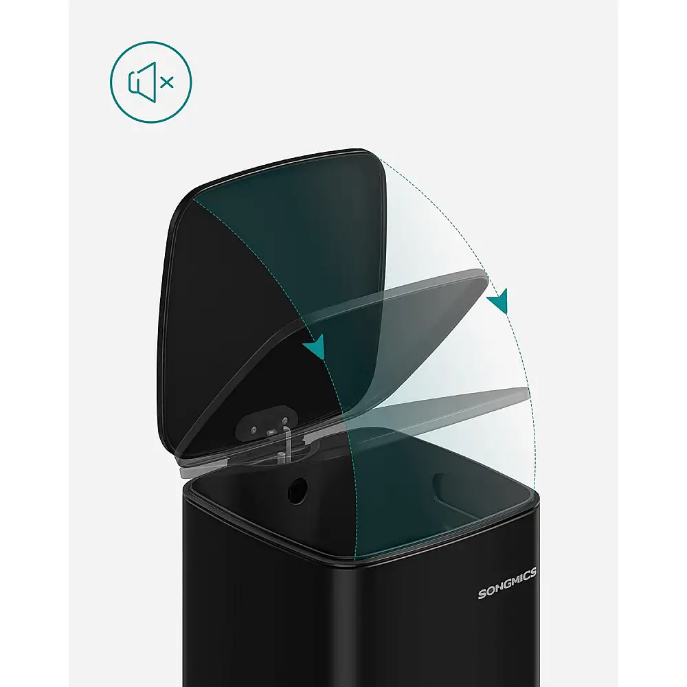 SONGMICS Κάδος Απορριμμάτων Κουζίνας 30L με Εσωτερικό Κάδο και Απαλό Κλείσιμο, Μαύρο LTB593B02