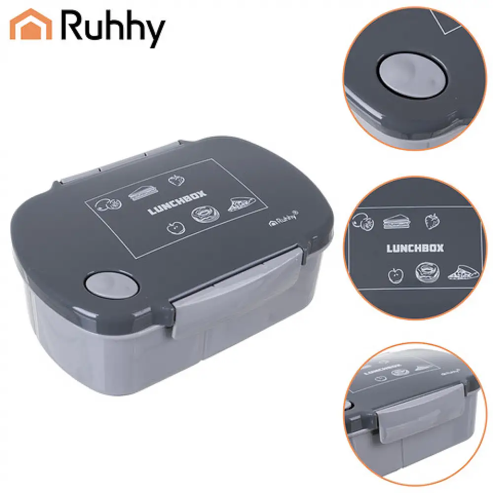 Ruhhy Φαγητοδοχείο 800ml με Χωρίσματα για Τρόφιμα και Σνακ, Ασφαλές για Μικροκύματα, Πλυντήριο Πιάτων και Κατάψυξη 26169