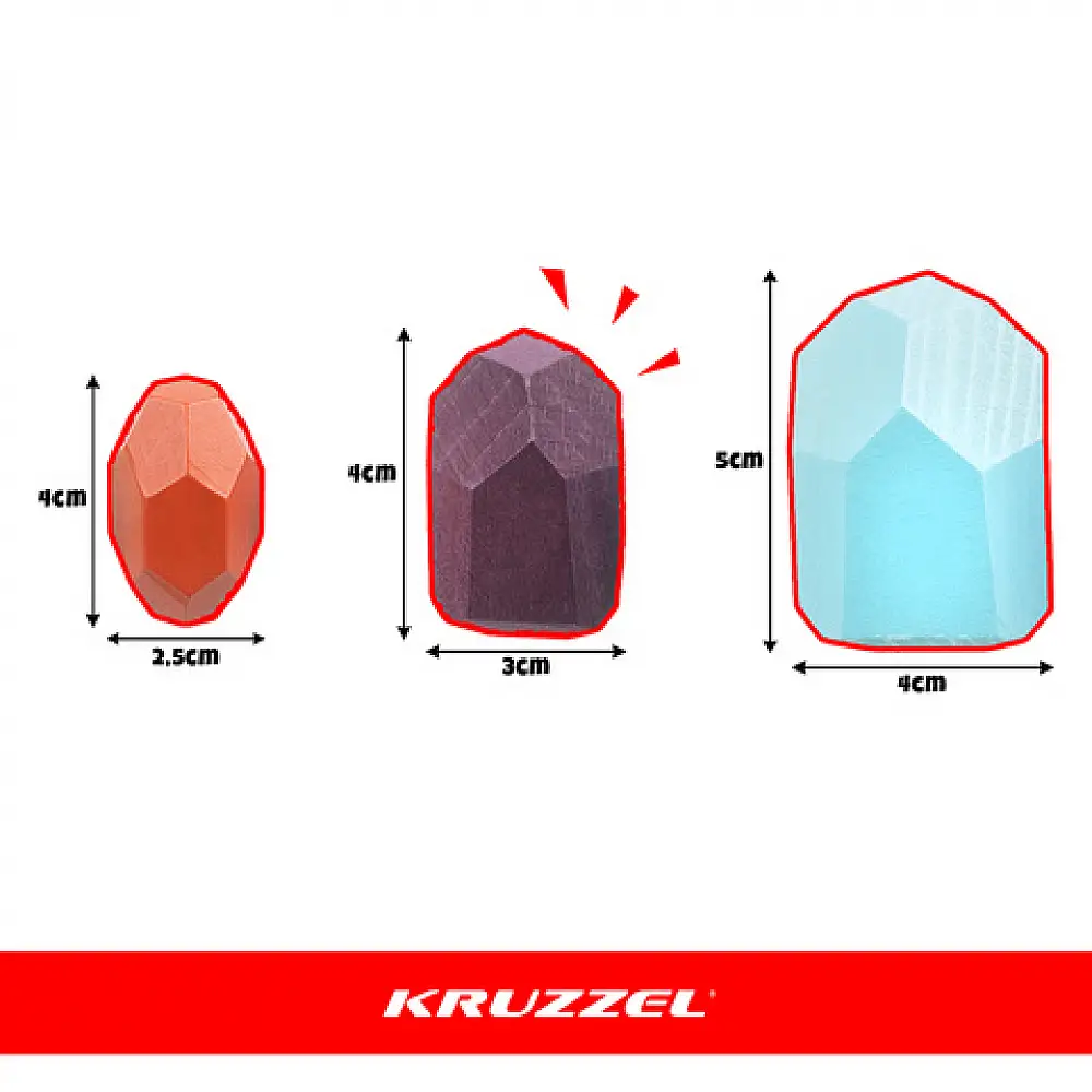 Kruzzel Σετ 16 Πολύχρωμα Ξύλινα Τούβλακια για Ανάπτυξη δεξιοτήτων 26323