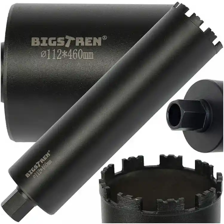 Bigstren Ποτηροτρύπανο 112×460 mm,1.1/4 UNC για Διάτρηση σε Σκυρόδεμα, Πέτρα, Γρανάτη 27083