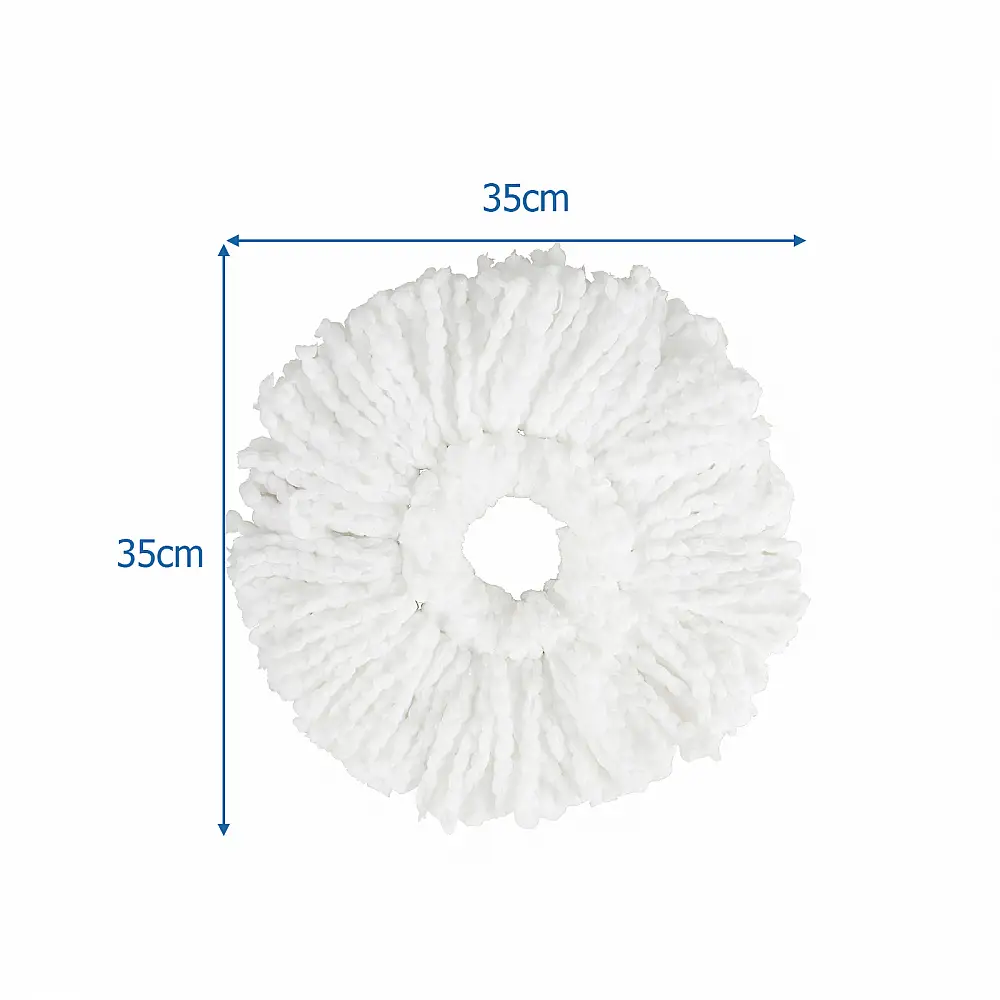 Costway Σετ 6 Ανταλλακτικά Σφουγγαρίστρας: Πανάκια Στεγνού Σκουπίσματος & Υγρά Σφουγγαρόπανα - Πλενόμενα Στρογγυλά Μοπάντα Λευκά CL12082