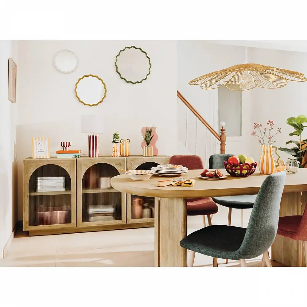 Atmosphera Καθρέπτες με Γυαλιστερό Κυματιστό Πλαίσιο 50x1.8x50 εκ. 210439