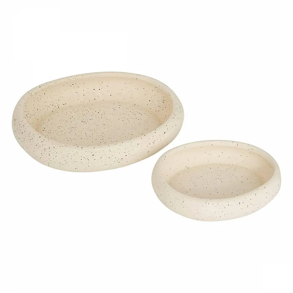 Atmosphera Σετ 2 Διακοσμητικών Δίσκων από Δολομίτη 211501