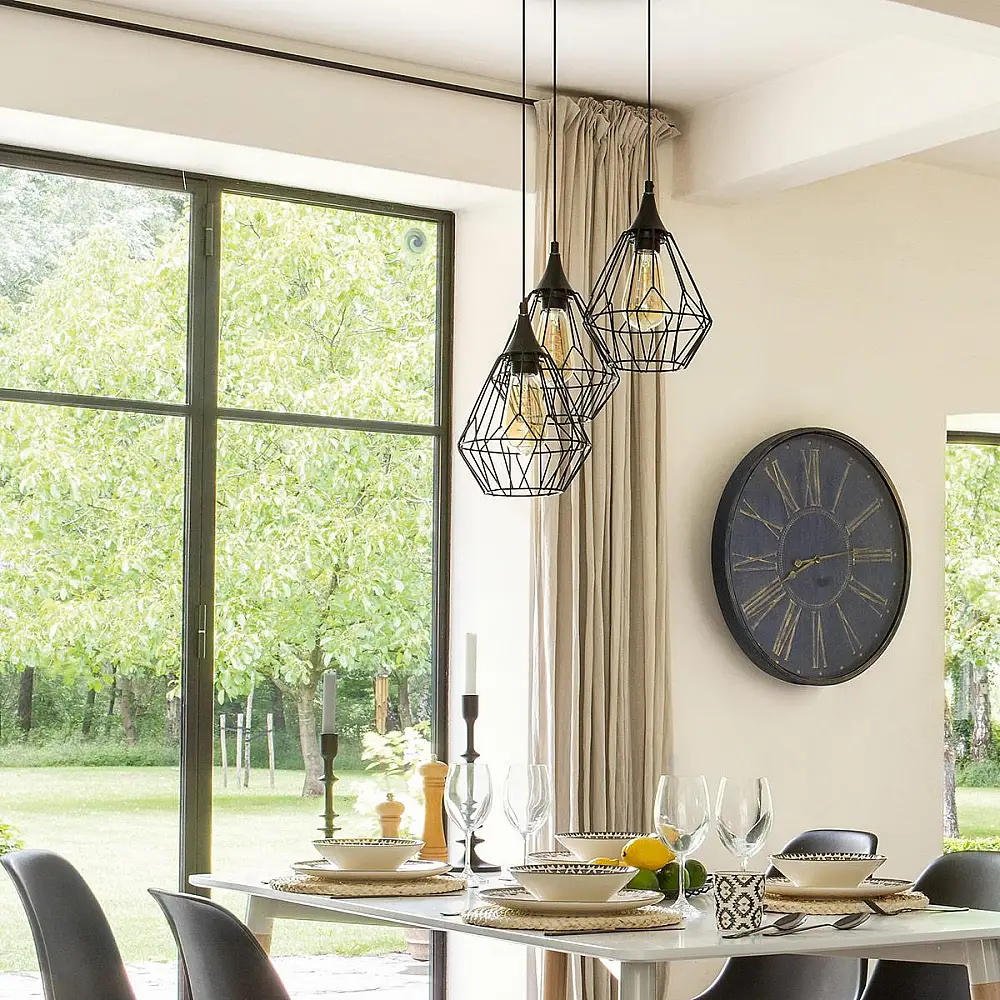 Atmosphera Τρίφωτο Φωτιστικό Οροφής με Μεταλλικό Πλέγμα (Ύψος Καλωδίου: 30/40/60 εκ.) 161602