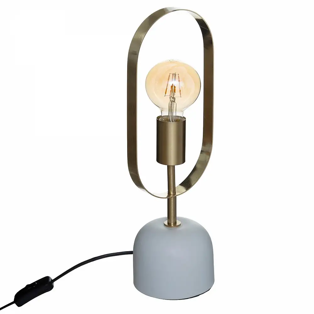 Atmosphera Μοντέρνο Επιτραπέζιο Φωτιστικό με Μεταλλικό Χρυσό Σκελετό και Βάση με Εφέ Μαρμάρου 178951