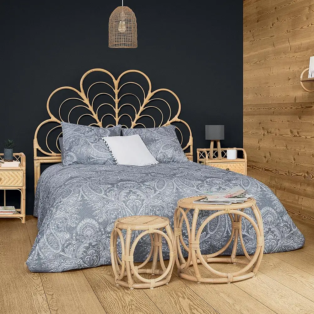 Atmosphera Κουβερλί Διπλής Όψης Γίγας, Γκρι-Λευκό, Με Έθνικ Σχέδιο, με Διακοσμητικές Μαξιλαροθήκες 131770B