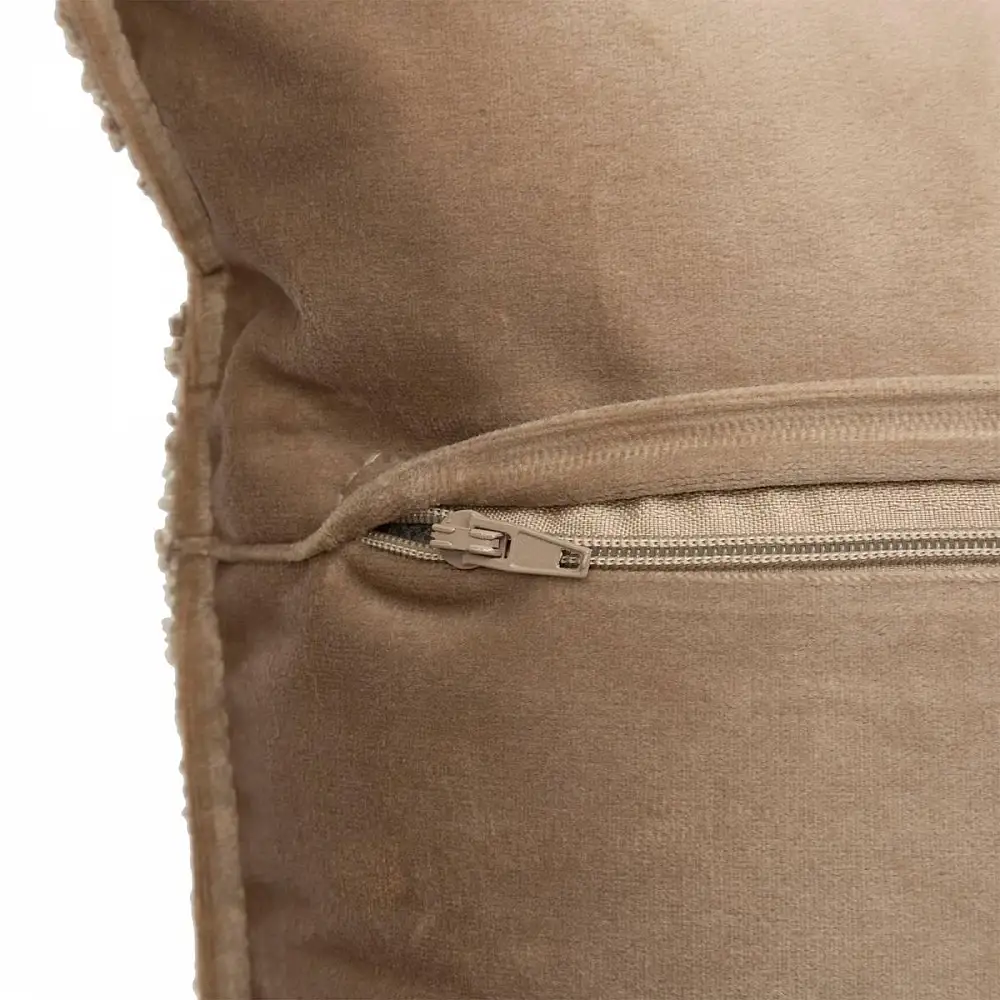 Atmosphera Μαξιλάρι Διακοσμητικό Μπεζ Μπουκλέ με Φερμουάρ (45x45) 204403B