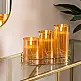 Atmosphera Σετ 3 Διακοσμητικών LED Κεριών με Χρονοδιακόπτη και Γυάλινα Βαζάκια Ώχρας 204748A