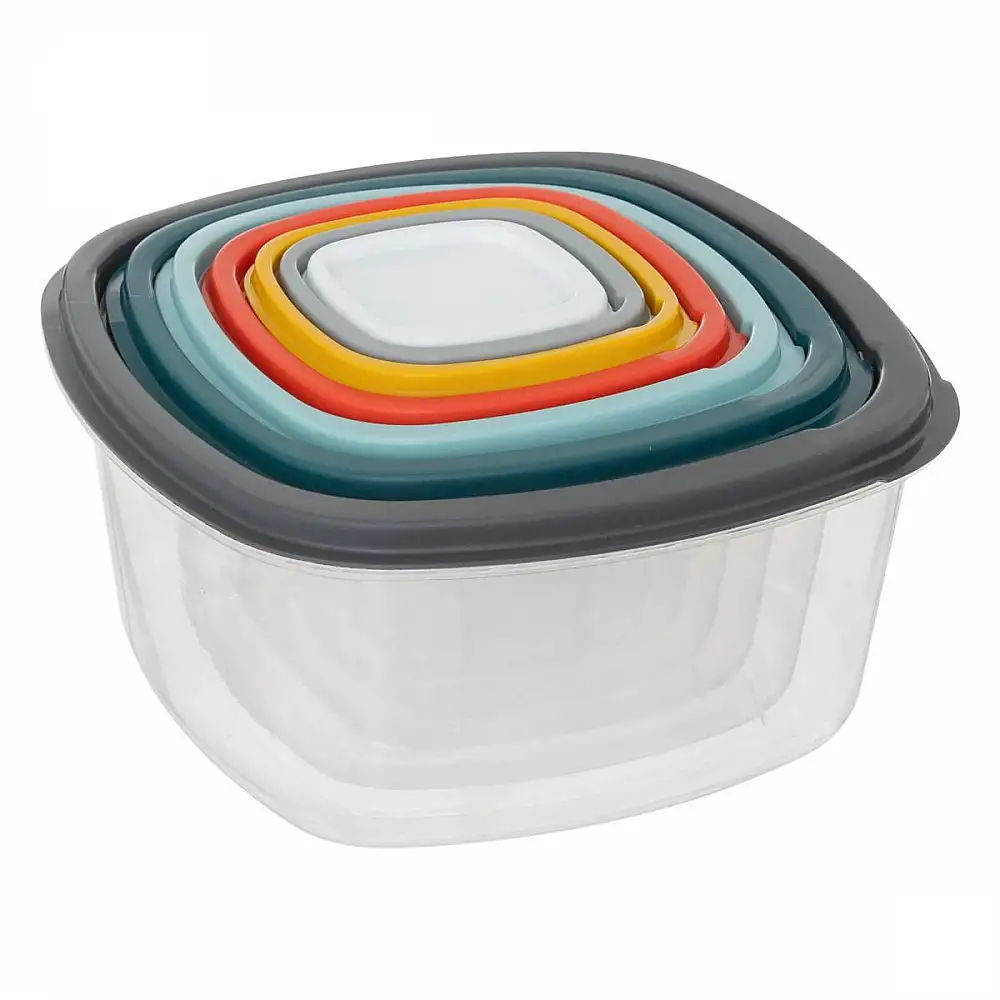 5FIVE Simply smart Σετ 7 τμχ Πολύχρωμα Δοχεία Συντήρτησης Τροφίμων με Χωρητικότητα από 100ml έως 3200ml 120392