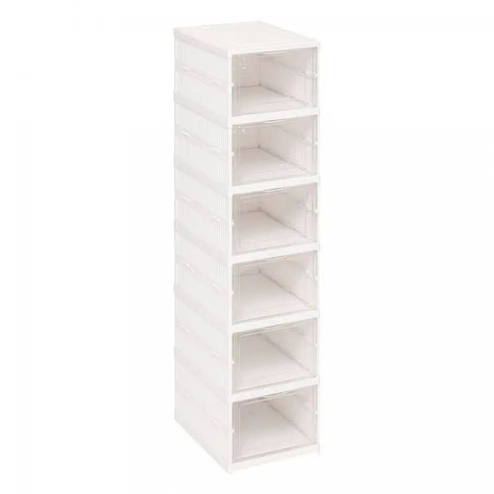 5FIVE Simply smart Πτυσσόμενη Λευκή Παπουτσοθήκη 25.5 x 35.5 x 108 cm για 6 Ζεύγη, Λευκή 209342