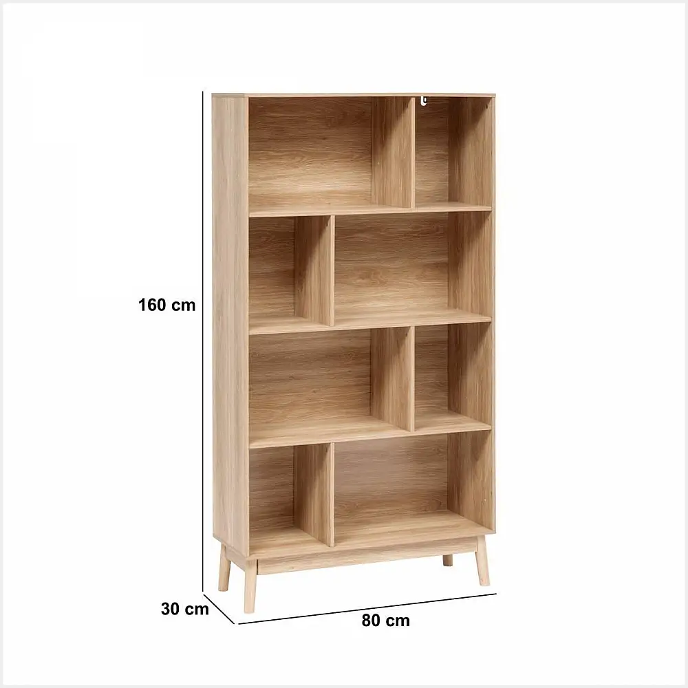 5FIVE Simply smart Ξύλινη Βιβλιοθήκη "Abana" 80x30x160 cm με Ασσύμετρες Θέσεις 193656